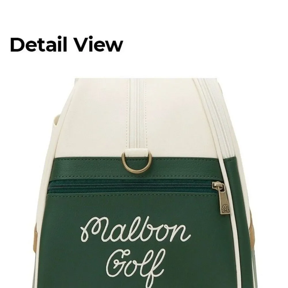 Malbon Golf Green White Travel Duffle Bag Weekender Carry-On Shoulder Strap